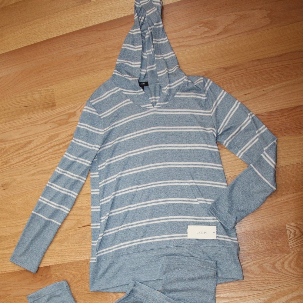 ❤️ $93 NEW!!!! Alfani Intimates Knit Hooded Top Shirt & Matching Pants; Size XS